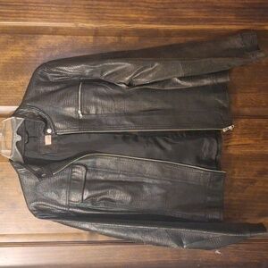 Black leather jacket